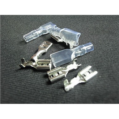 接线端子 接线头 冷压端子 6.3mm镀锡扁形插簧(带橡胶护套)