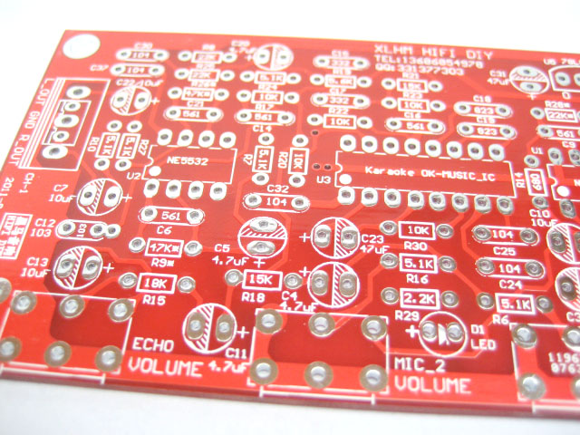 卡拉OK板 话放板 音效板 PT2399 NE5532前级麦克风信号放大板 PCB 卡拉OK板 话放板 音效板 PT2399 NE5532前级麦克风信号放大板 PCB