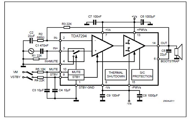 TDA7294大功率100W 1.0低音炮功放板 5532前级 散件 特价