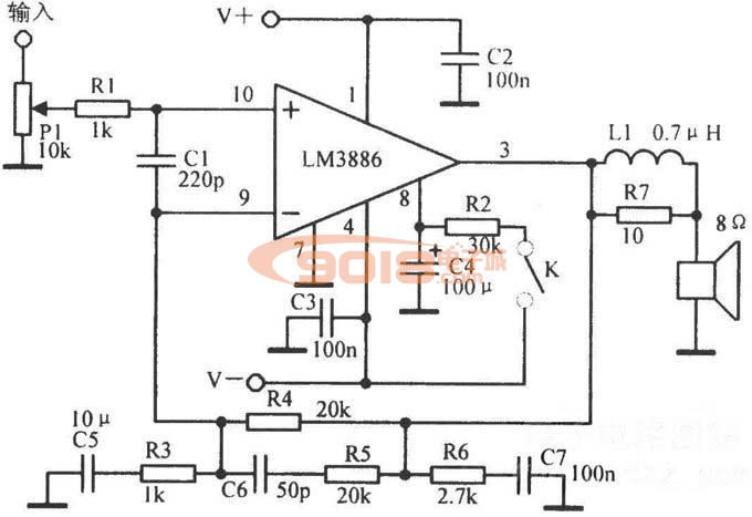 lm3886tf功放电路图,lm3886功放电路图 关于lm3886tf功放电路图的问题