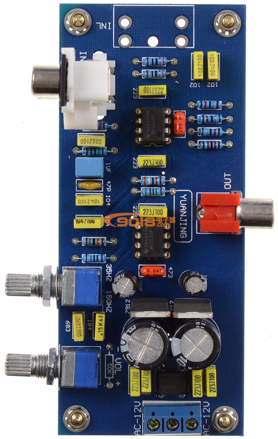 NE5532超重低音成品板 低通滤波 电子分频 低音炮前置音调板
