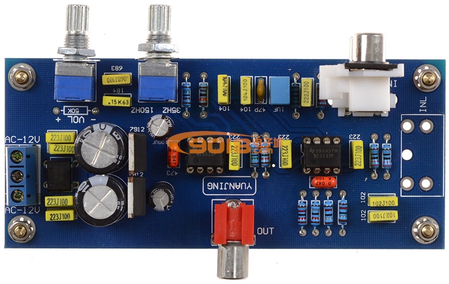 NE5532超重低音成品板 低通滤波 电子分频 低音炮前置音调板