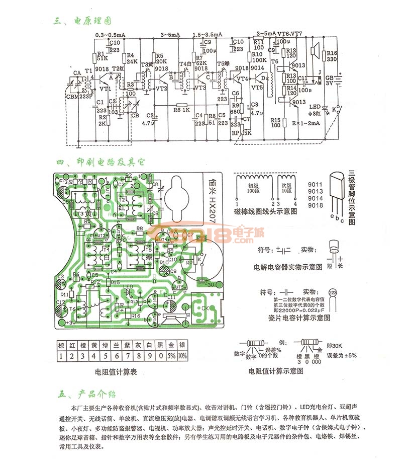 恒兴HX-207七管7管超外差式中波AM调幅收音机套件或成品机