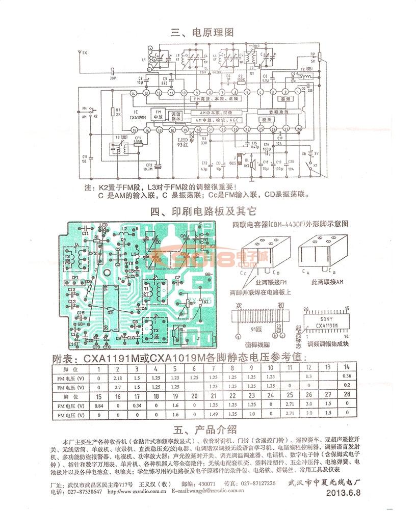 ZX05集成电路调频调幅收音机套件散件/电子制作套件