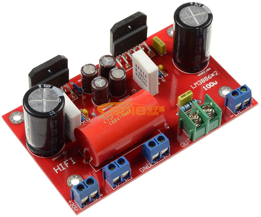 LM3886*2并联式100W单声道纯后级发烧功放板 成品板