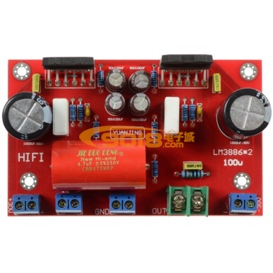 LM3886*2并联式100W单声道纯后级发烧功放板 成品板