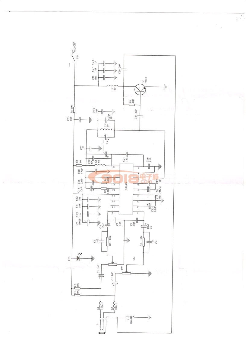 BA1404 BP机式FM调频立体声发射器散件/电子制作套件 含话筒 音频线