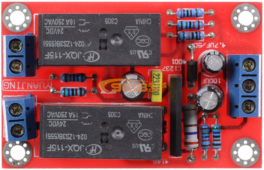 UPC1237 BTL功放扬声器保护板 喇叭保护板 成品板（16A双继电器）