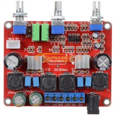 高性能 TPA3123 2.1低音炮三声道D类数字功放板（2X25W+50W)