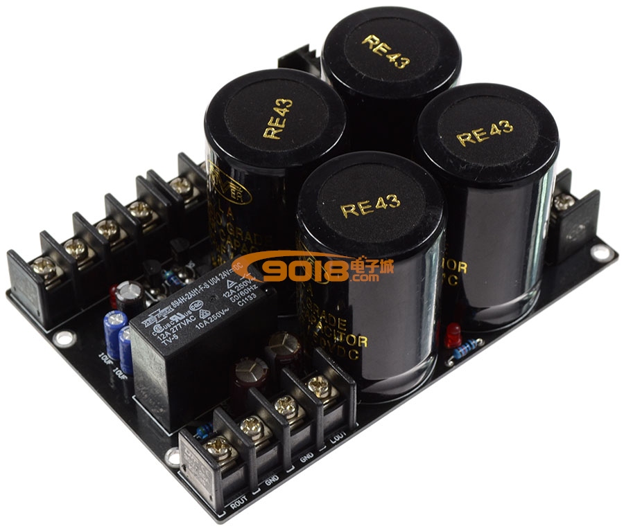发烧级NOVER电容电源整流滤波+喇叭保护一体板 大功率500W