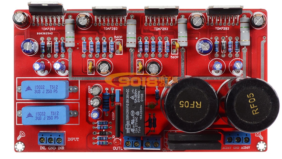 发烧级高保真TDA7293并联双声道立体声2.0功放板（豪华板）150W*2