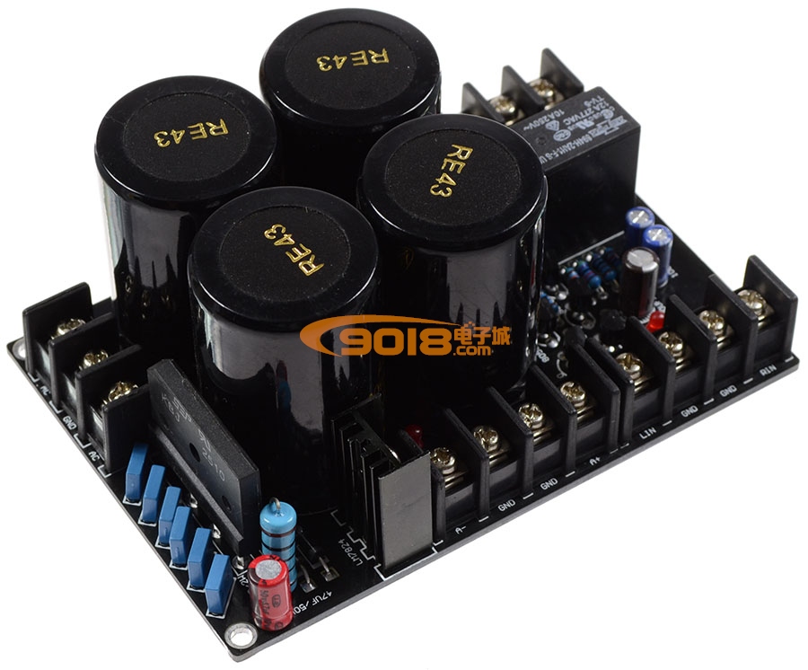 发烧级NOVER电容电源整流滤波+喇叭保护一体板 大功率500W