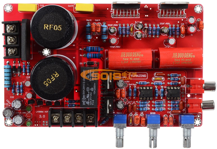经典超值85W双声道前后级合并式TDA7294高保真发烧功放板成品（带音调）