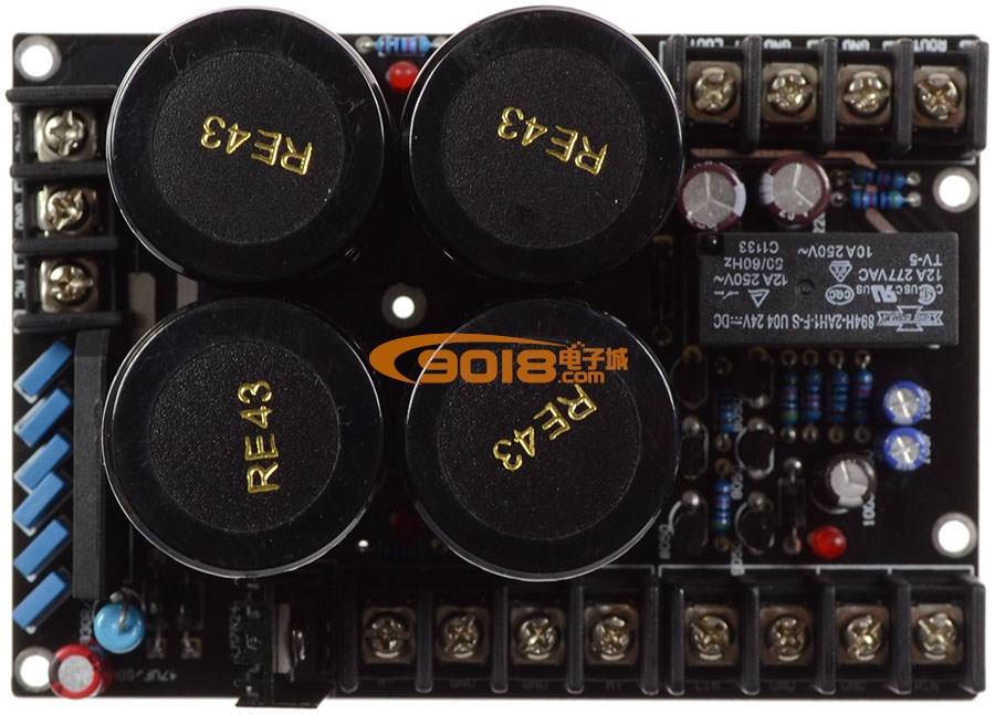 发烧级NOVER电容电源整流滤波+喇叭保护一体板 大功率500W