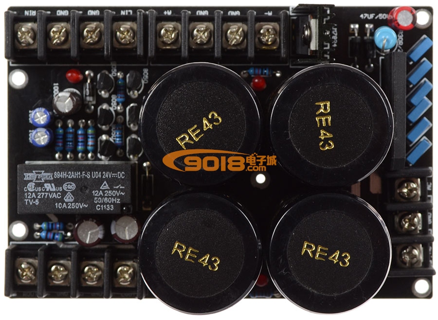 发烧级NOVER电容电源整流滤波+喇叭保护一体板 大功率500W