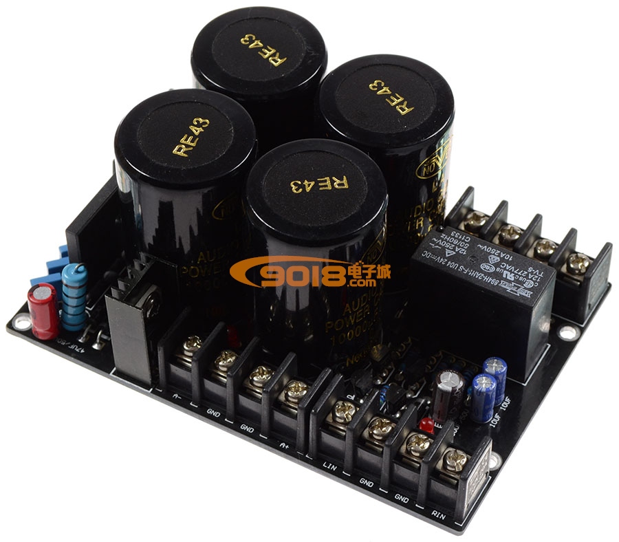 发烧级NOVER电容电源整流滤波+喇叭保护一体板 大功率500W