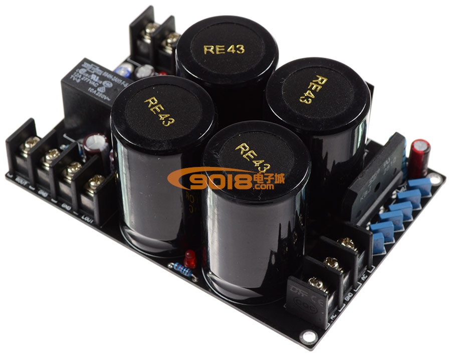 发烧级NOVER电容电源整流滤波+喇叭保护一体板 大功率500W