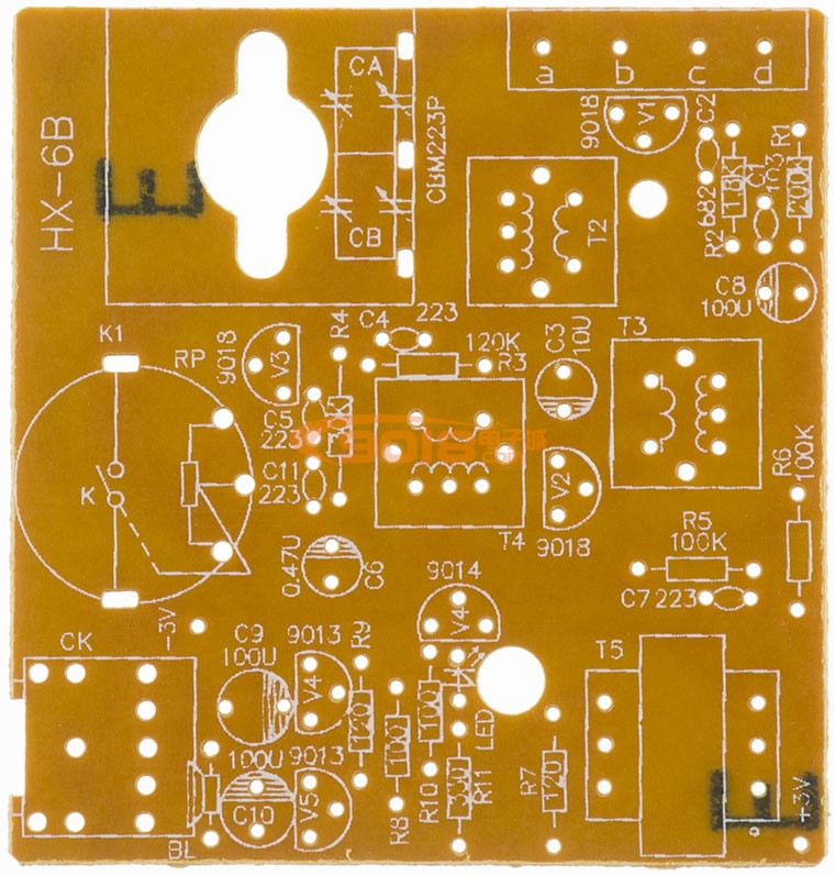 恒兴HX-6B六管超外差式收音机散件/diy电子教学实训套件