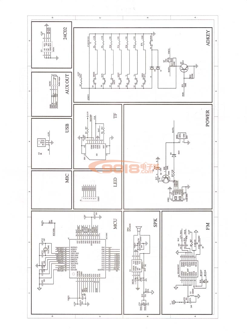 HX-3228型USB供电MP3插卡播放器/FM调频收音机散件/diy电子制作套件（贴片式）