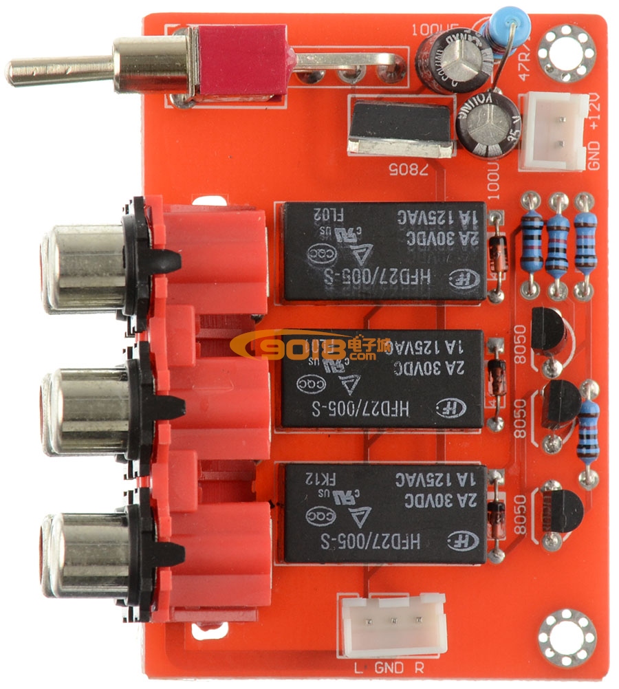 三路音频信号输入切换板 成品板