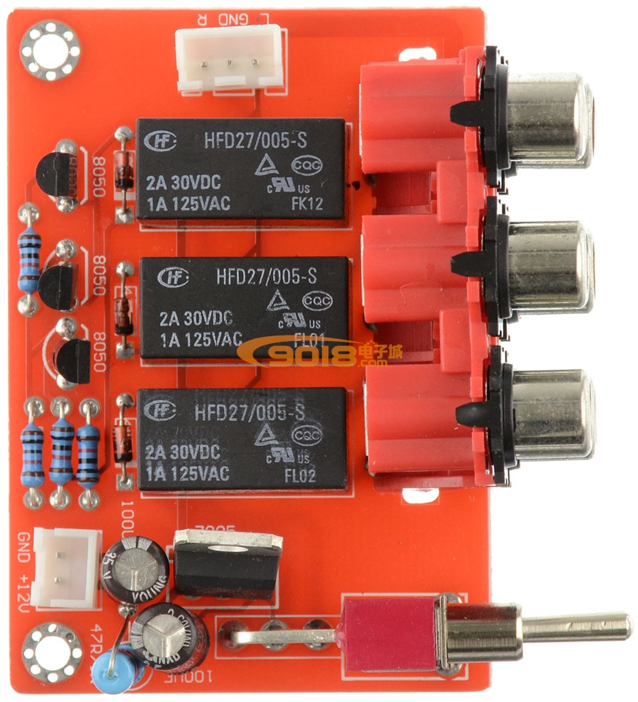 三路音频信号输入切换板 成品板
