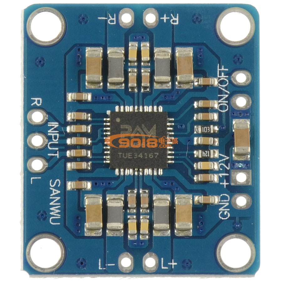 超小迷您D类数字功放板 PAM8610 双声道/立体声 10W*2 DC12V供电