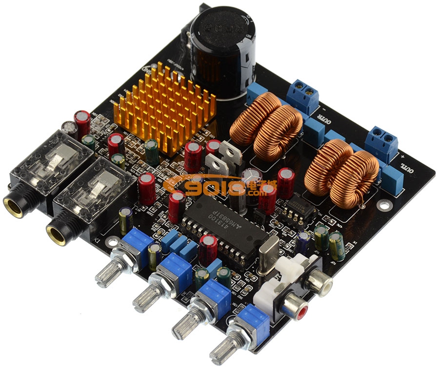 M65831+TPA3116卡拉OK数字混响板 话放音效板 带D类数字功放（50W+50W)