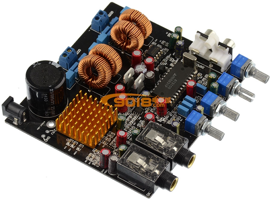 M65831+TPA3116卡拉OK数字混响板 话放音效板 带D类数字功放（50W+50W)