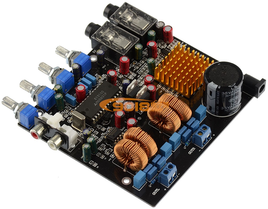 M65831+TPA3116卡拉OK数字混响板 话放音效板 带D类数字功放（50W+50W)