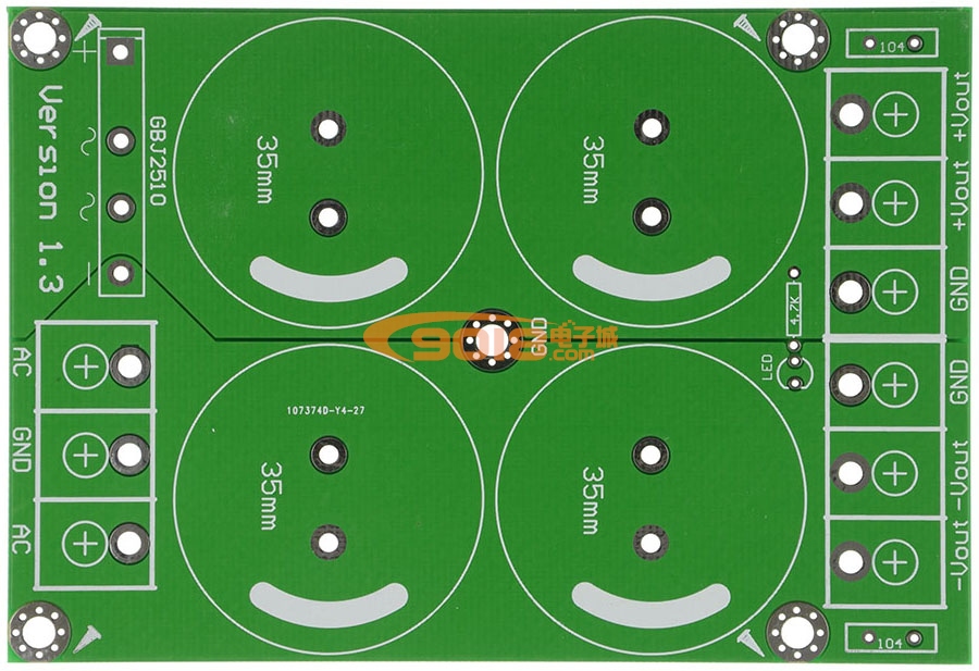 大功率正负双电源功放整流滤波电源板PCB空板 可配25A桥堆