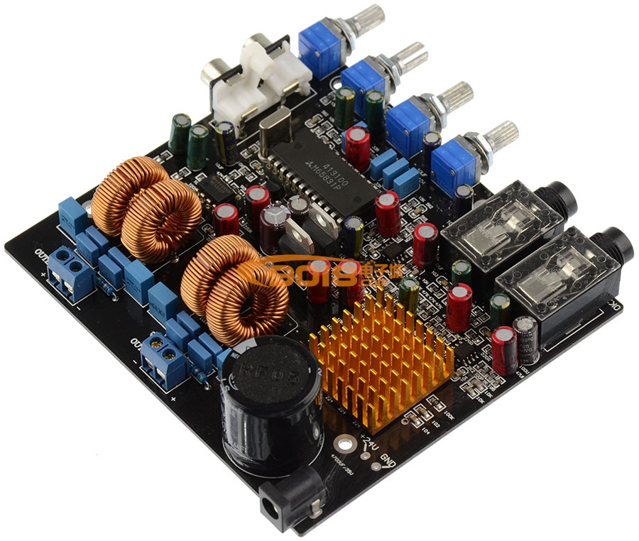 M65831+TPA3116卡拉OK数字混响板 话放音效板 带D类数字功放（50W+50W)