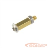 M3单通六角铜柱螺纹3MM*长10+6MM 配螺母 螺丝 PCB线路板 电路板 支撑固定 