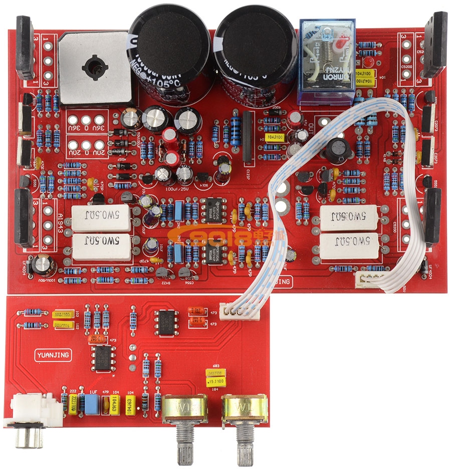 对管分立式300W单声道低音炮发烧功放板 含低通滤波板 喇叭保护（成品板）