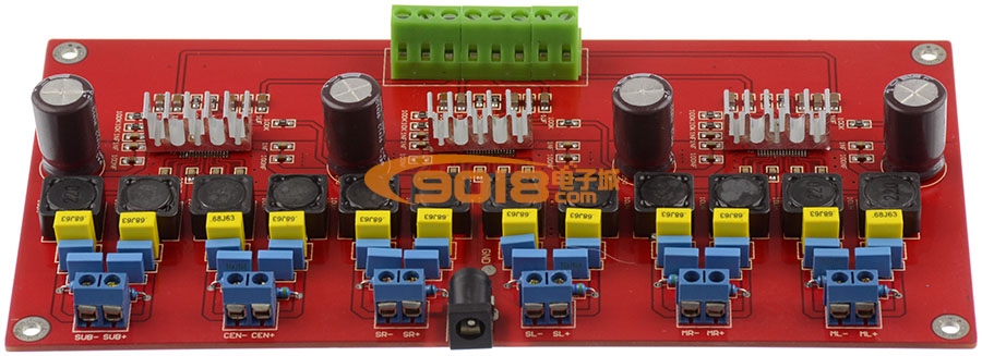 高性能TPA3116六声道D类数字功放板（50W*6）