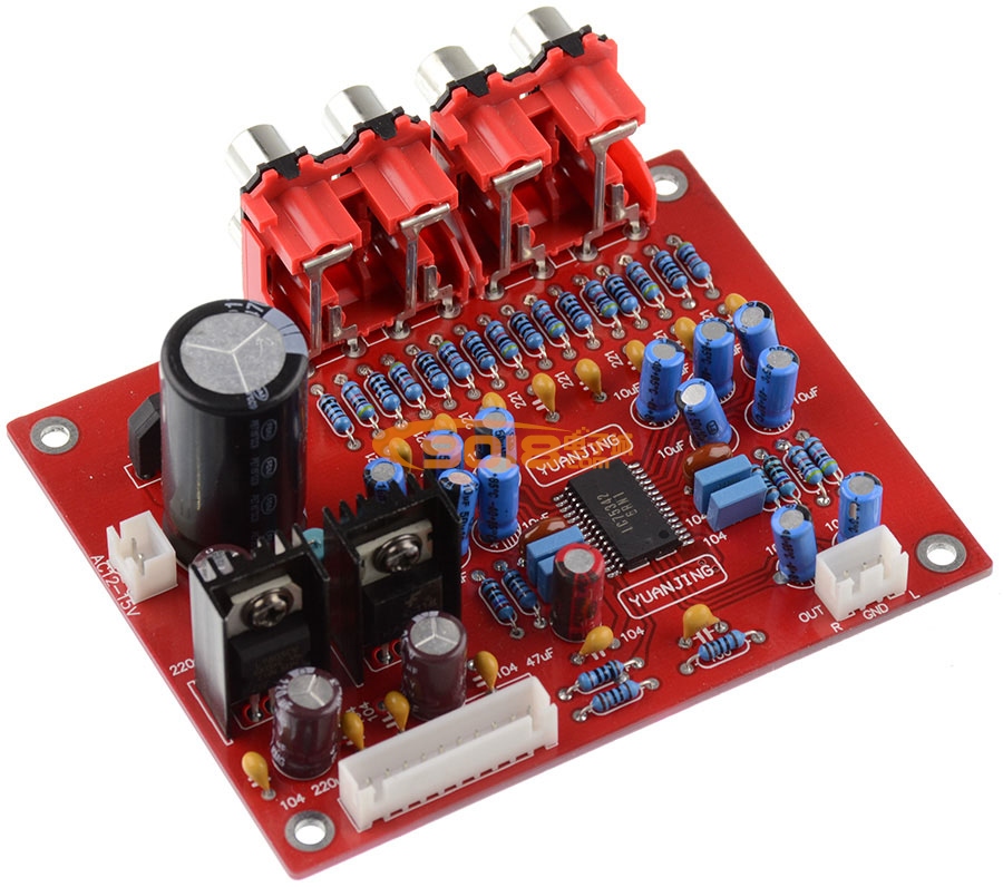 LC75342电子音调板 功放前置板 带遥控 四路音源输入(可调高低音)