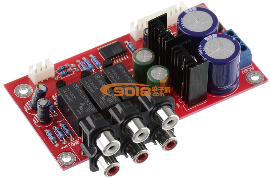 PGA2311U电子音量控制遥控前级板（成品板）三路音频切换 带遥控器、LCD面板
