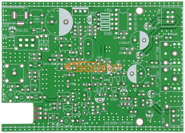 BH1417F五公里5KM锁相环调频发射板套件/电子制作套件(调频立体声发射)