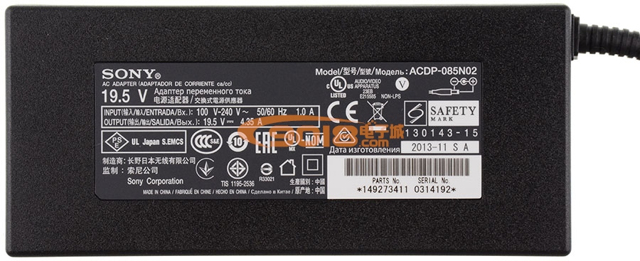 全新原装SONY索尼液晶电视/笔记本电源适配器 ACDP-085N02 19.5V4.35A
