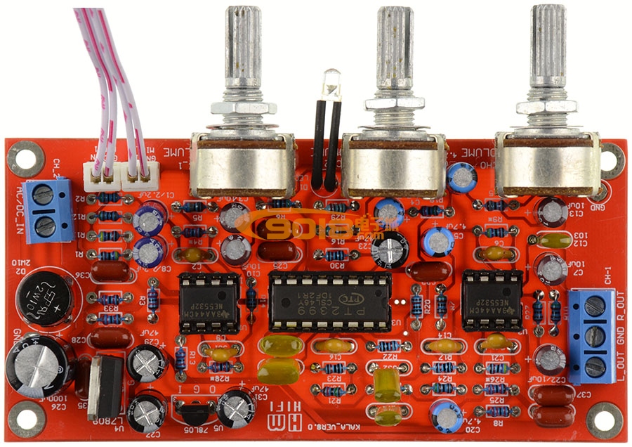 卡拉OK板 话放音效板PT2399 NE5532前级麦克风信号放大板 成品板