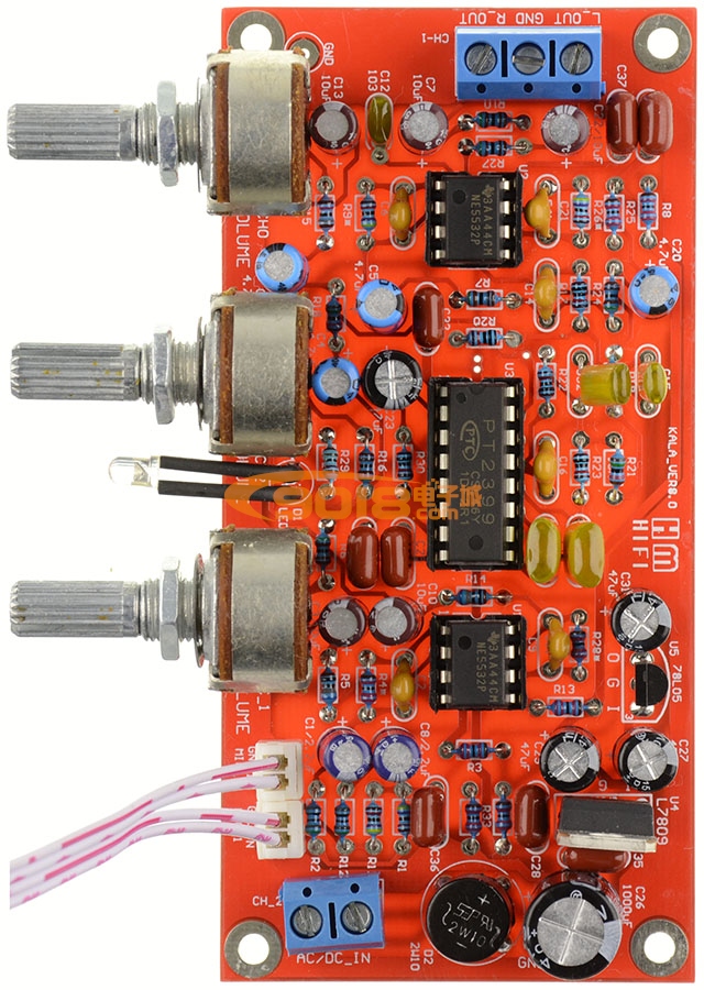 卡拉OK板 话放音效板PT2399 NE5532前级麦克风信号放大板 成品板
