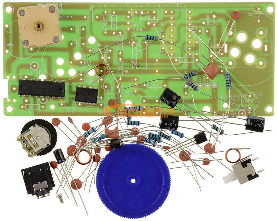 简易全插件FM调频接收板/收音板散件/DIY电子制作套件/教学实训套装元件包