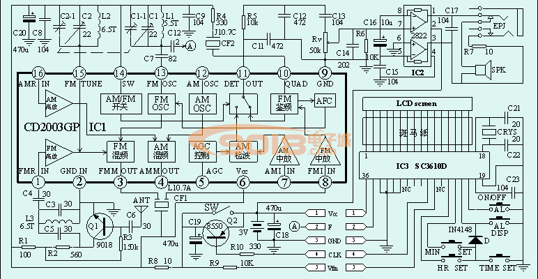 简易全插件FM调频接收板/收音板散件/DIY电子制作套件/教学实训套装元件包