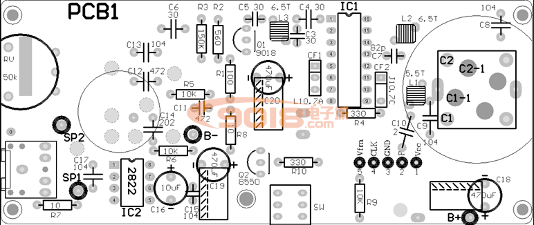 简易全插件FM调频接收板/收音板散件/DIY电子制作套件/教学实训套装元件包