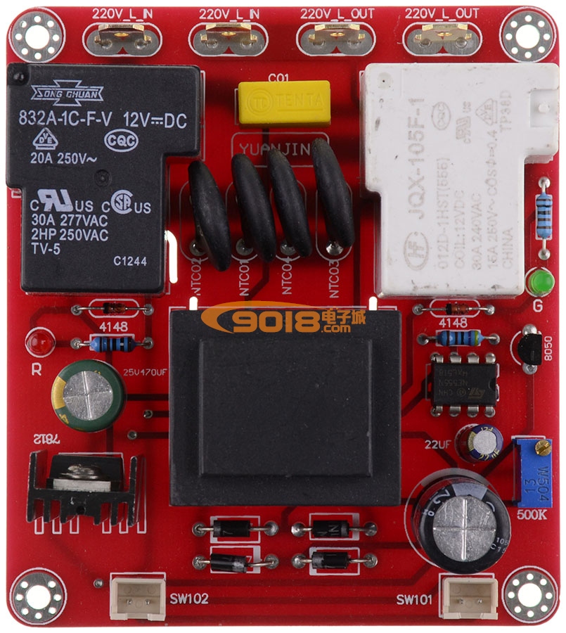 甲类电源延时开关温度保护板（110V 220V通用）无开关功能