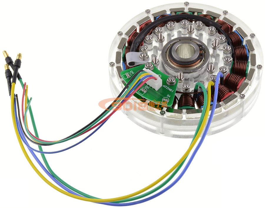 18N22P盘式无刷电机 发电机 空心轴 扁平多极马达 直径112*24MM 已绕线成品机
