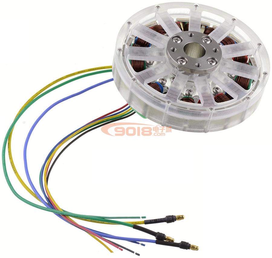 18N22P盘式无刷电机 发电机 空心轴 扁平多极马达 直径112*24MM 已绕线成品机