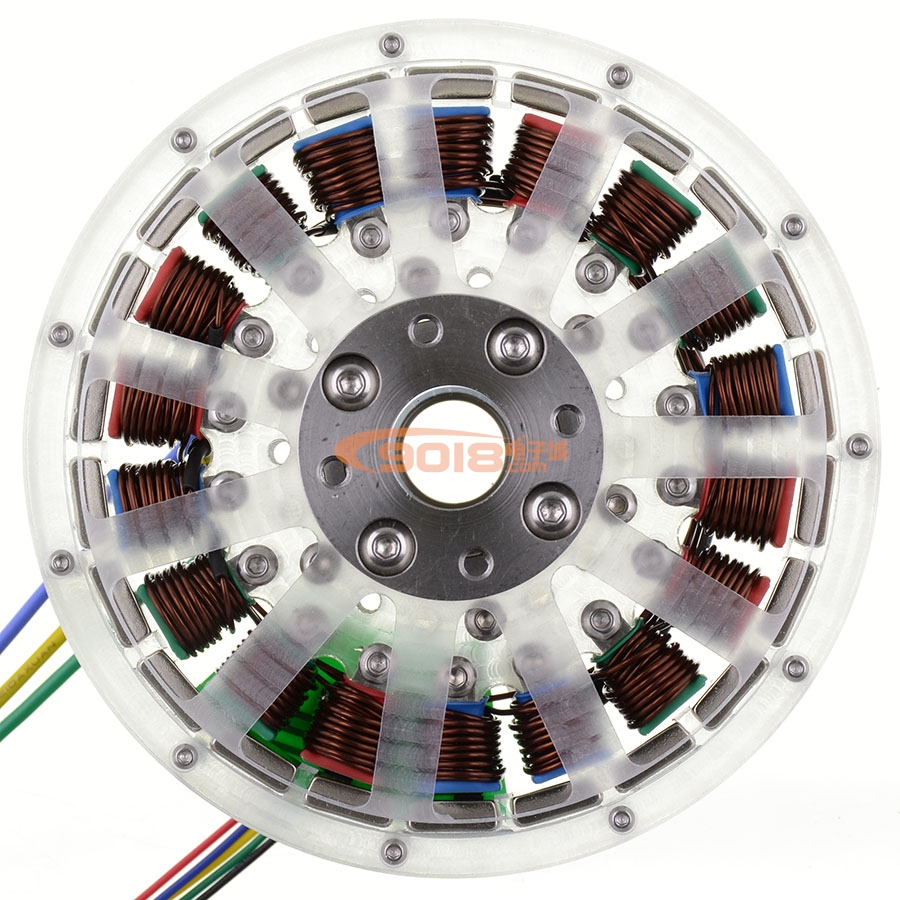 18N22P盘式无刷电机 发电机 空心轴 扁平多极马达 直径112*24MM 已绕线成品机