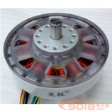 昊极200W实心轴扁平盘式多极永磁三相直流无刷电机/马达8010-18N20P有感带霍尔