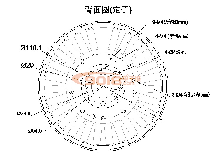 昊极9910/450W空心轴马达 盘式扁平直流永磁三相无刷电机