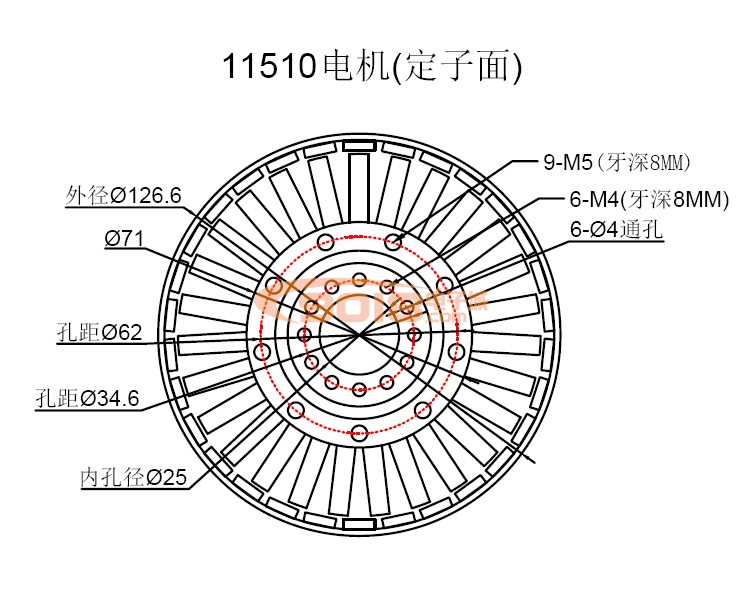 昊极11510/400W小空心轴盘式三相永磁无刷直流电机 扁平 多极 超薄 有感带霍尔马达